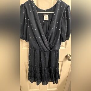 Navy Star Print Dress